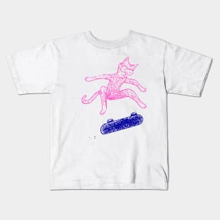 Kick Flip Cat Kids T-Shirt